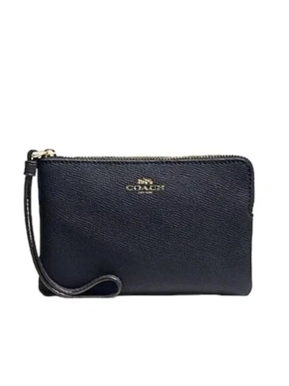 Coach Corner Zip Wristlet Navy Blue